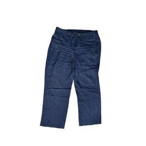 Charter Club 100% Linen Wide Leg Pants Navy Drawstring Size L